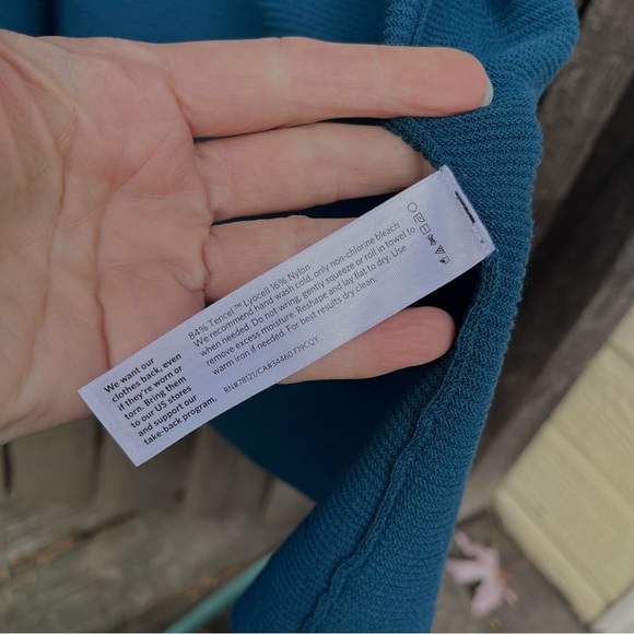 Eileen Fisher Ribbed Tencel Teal Open Cardigan Sweater Sz Petite Medium - Picture 4 of 11